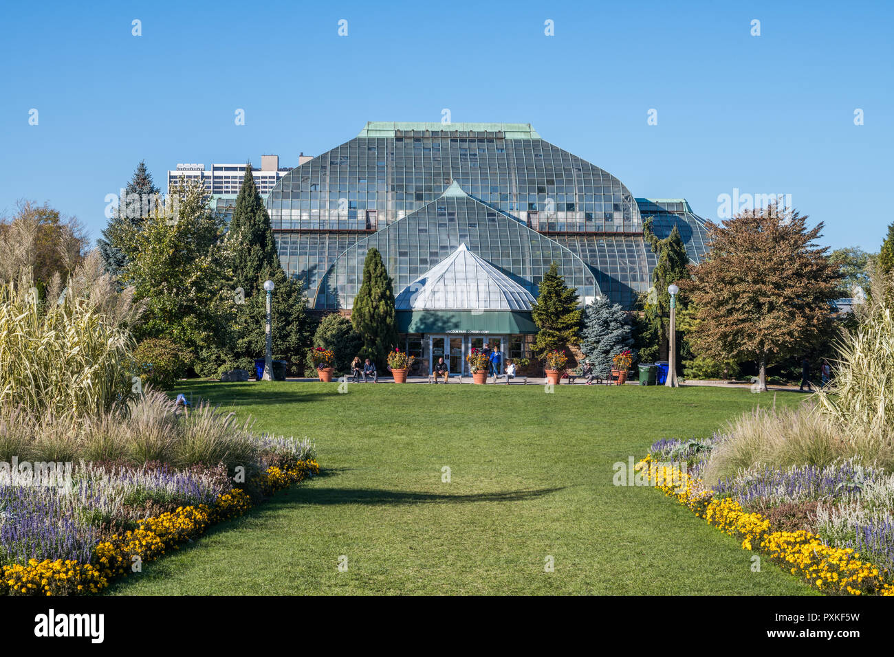 Exterior of the Lincoln Park Conservatory Stock Photo