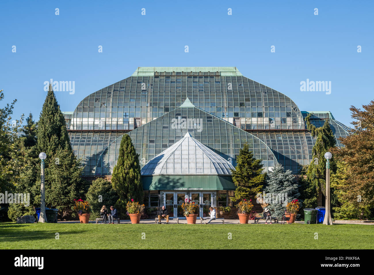 Exterior of the Lincoln Park Conservatory Stock Photo