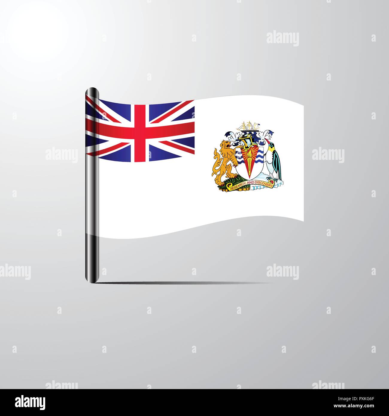 British antarctic Territory waving Shiny Flag design vector Stock