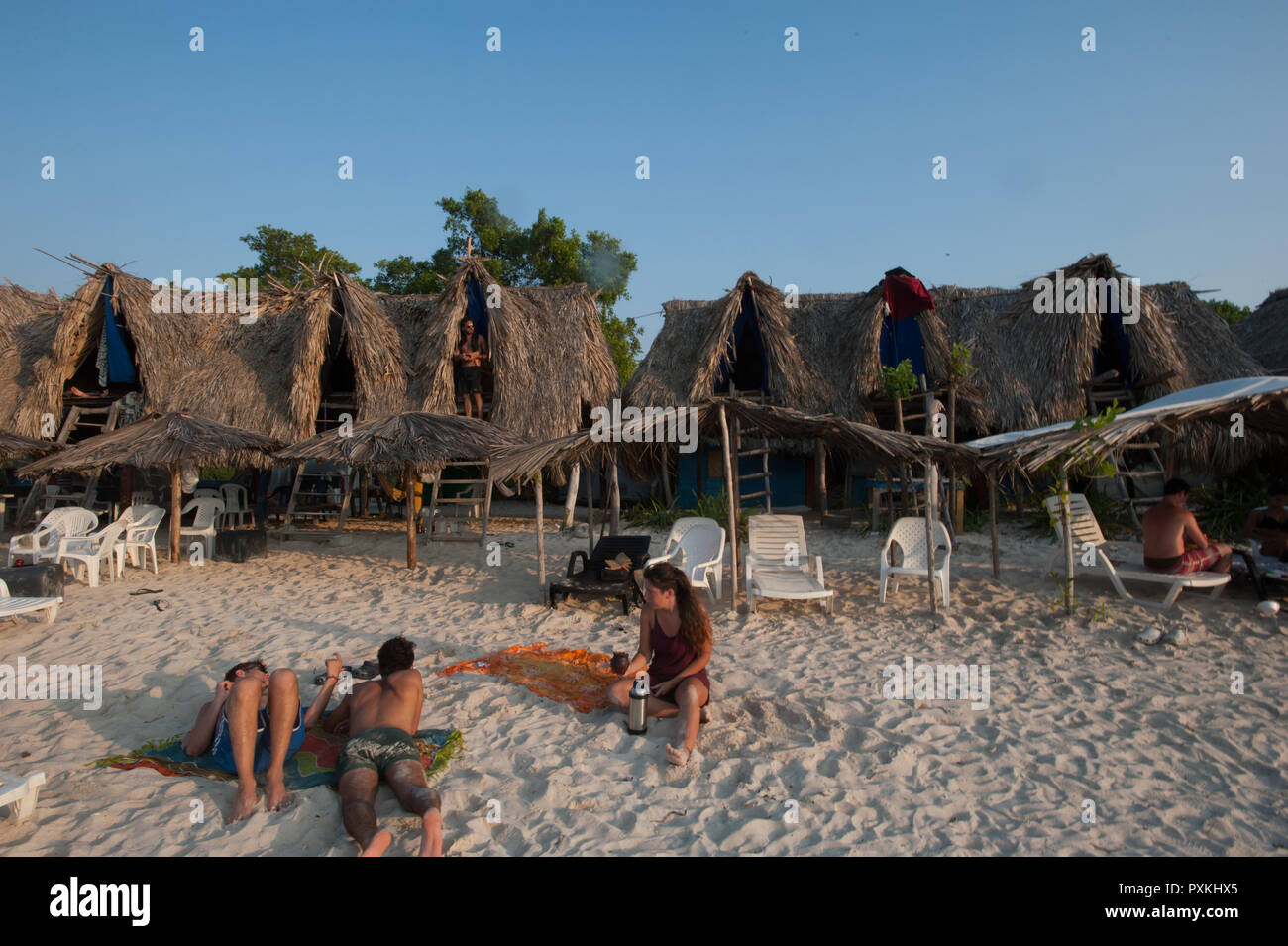 Playa Blanca, the most exotic close to Cartagena Stock Photo