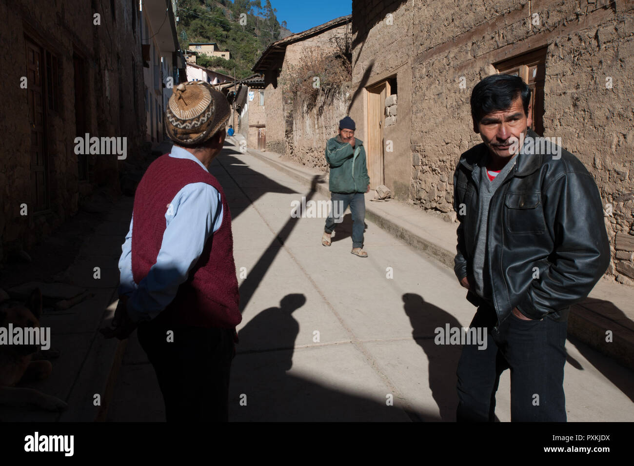 In a street of Lares Stock Photo