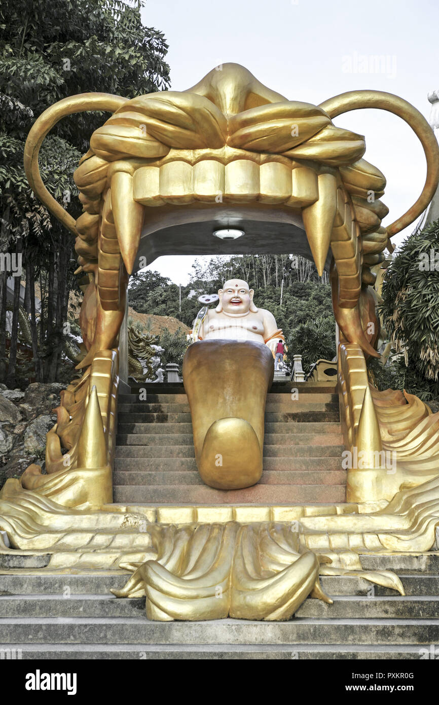Thailand Suedthailand Hatyai Stadtpark Hat Yai City Municipality Park Maul Symbol Skulptur China Chinesisch Gold Golden Zunge Religion B Stock Photo Alamy