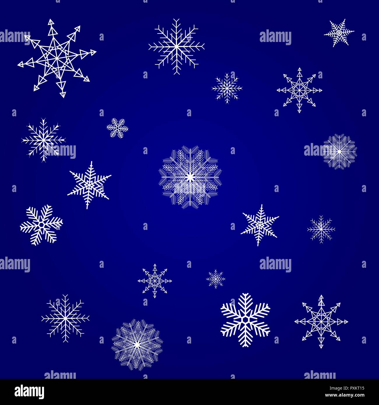 Vector Illustration of a Winter Background with Snowflakes Stock Vector ...
