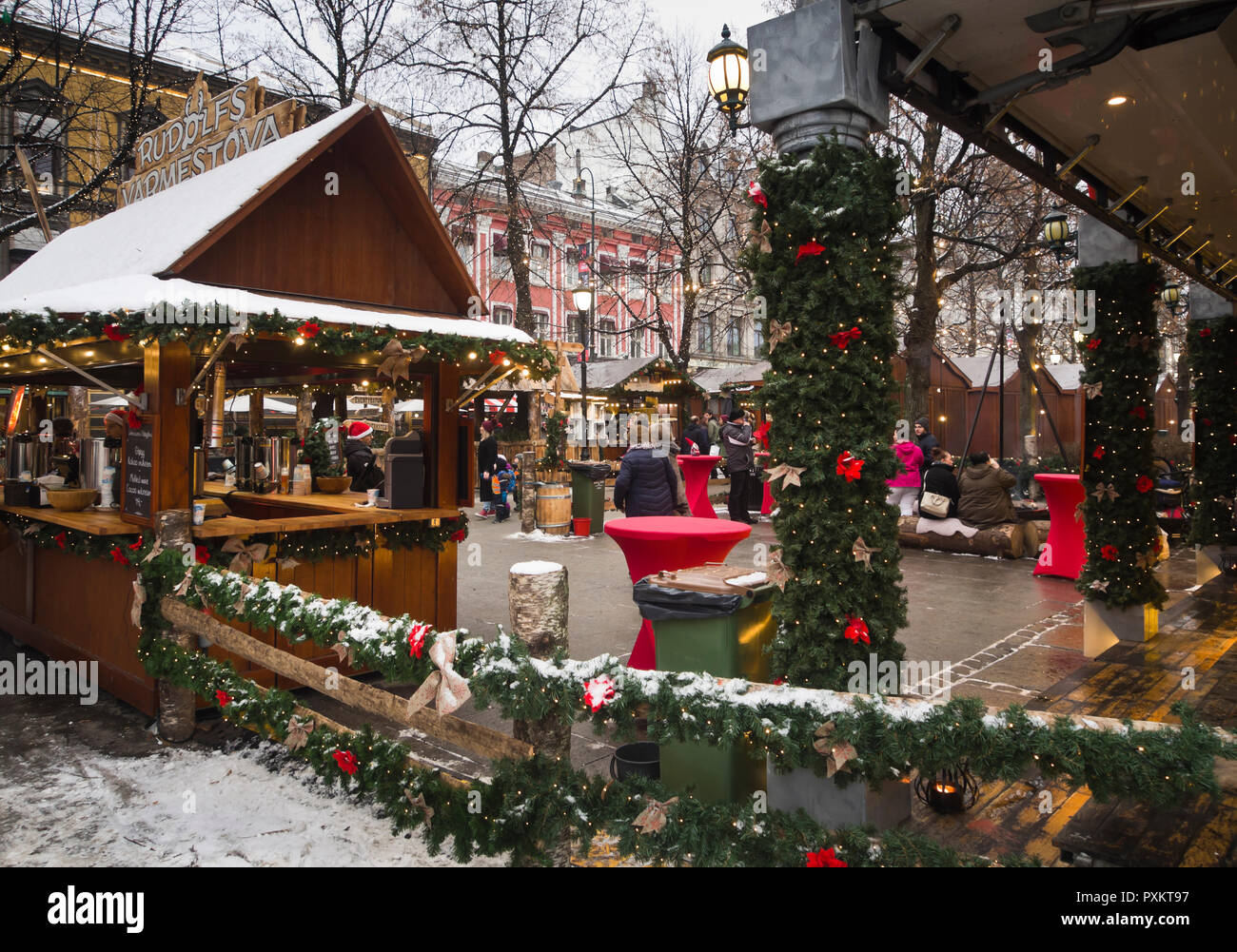 Christmas Market In Studenterlunden In The Centre Of Oslo Norway
