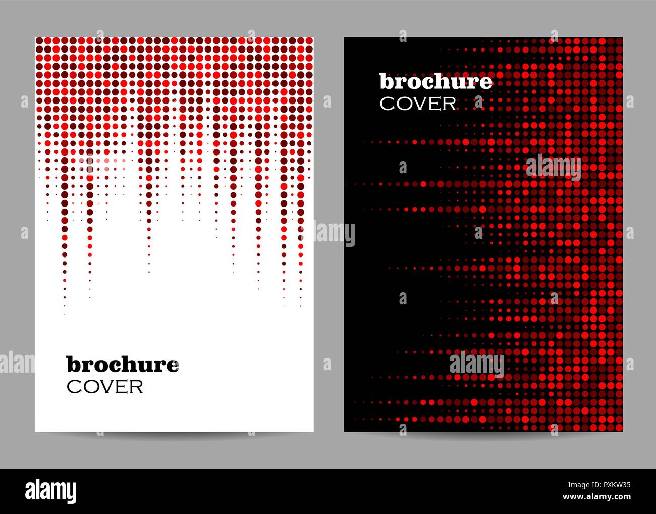 Brochure template layout design. Abstract red dotted background Stock Vector