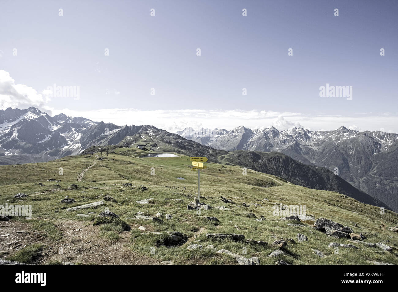 Landschaft, Natur, Berge, Gebirge, Wandergebiet, Hochzeiger, Jerzens, Panorama Stock Photo