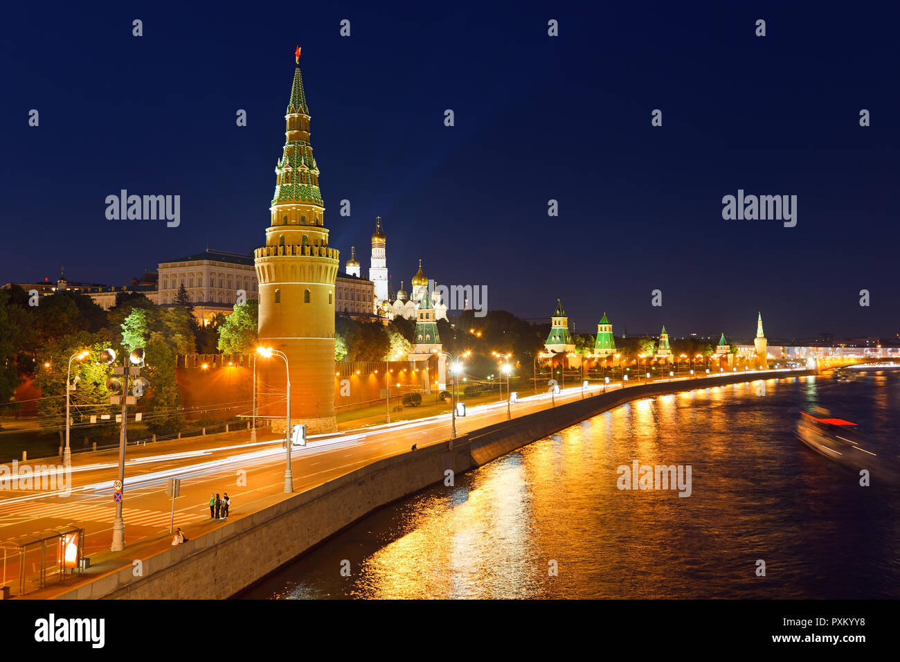 Moscow kremlin at night Stock Photo