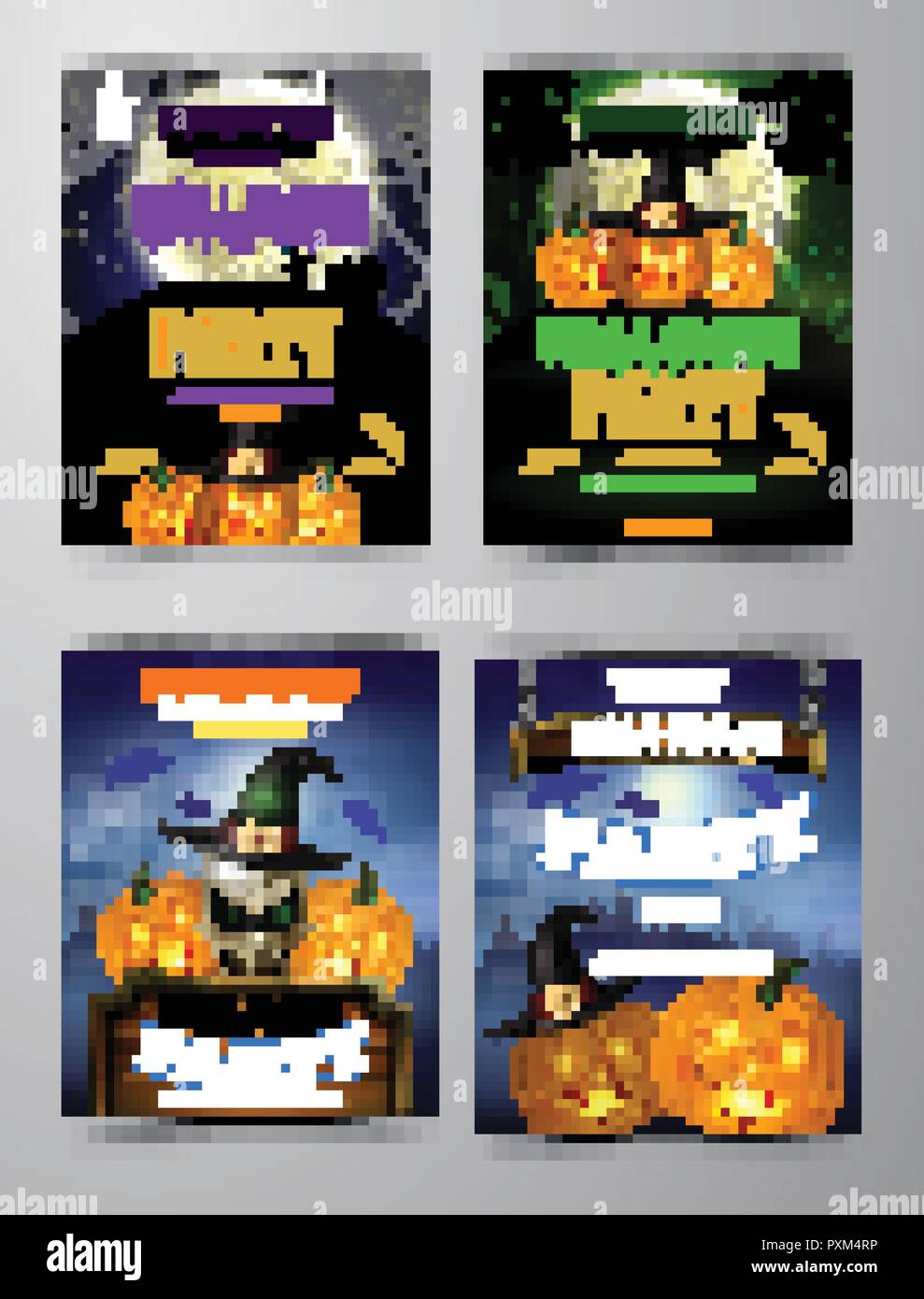 Halloween vertical background with pumpkins Stock Vector Image & Art ...