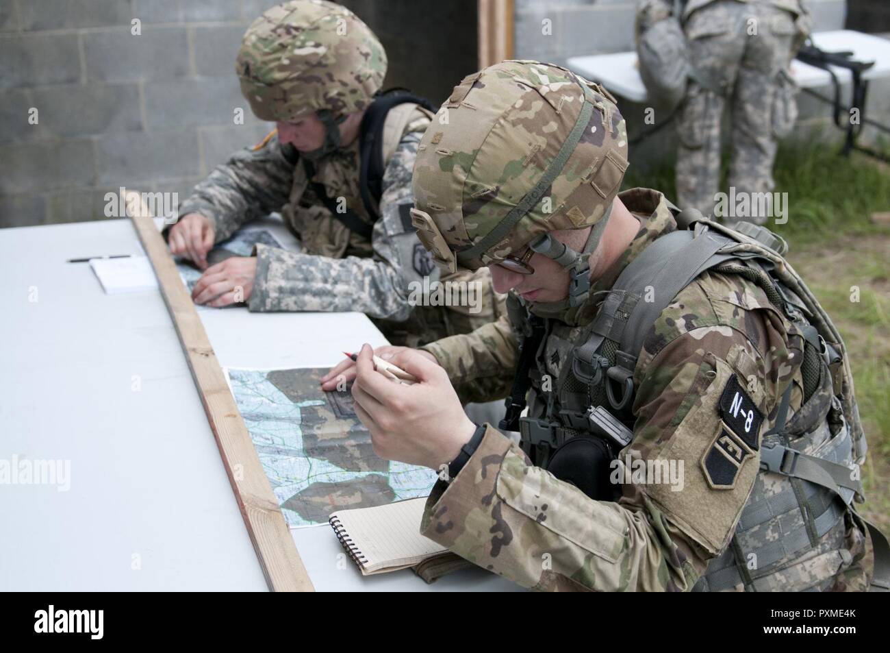 Warriors Plot Coordinates During The Combat Skills Testing Event