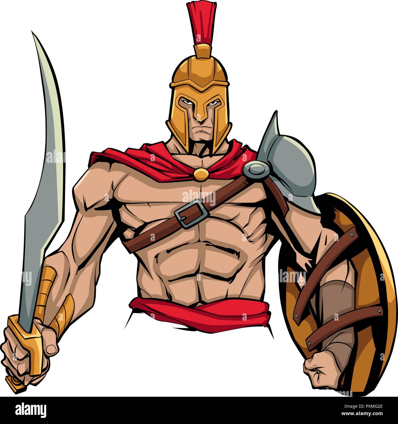 Spartan Warrior Mascot Stock Vector
