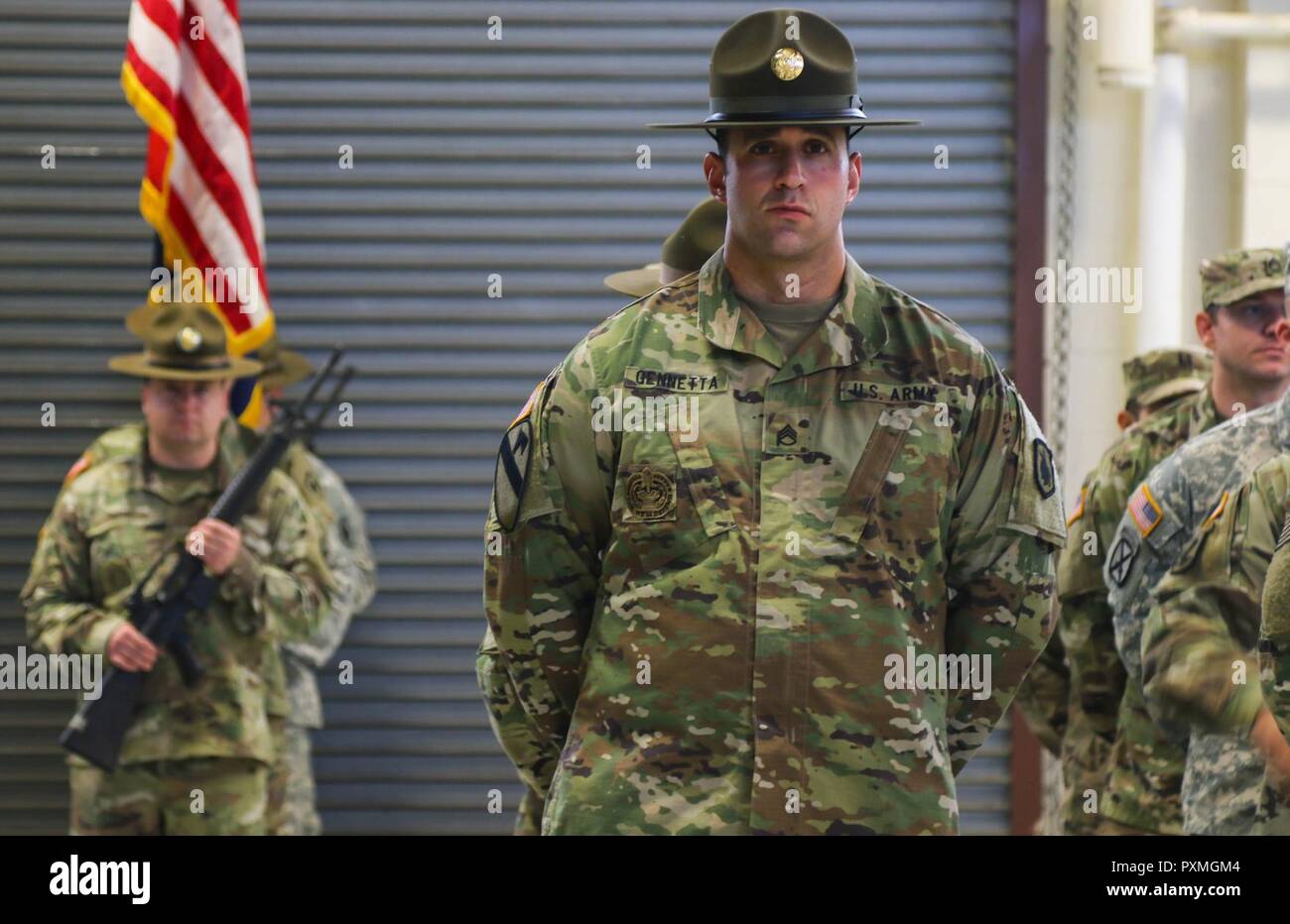 After 99 years of service, 3rd Battalion, 385th Regiment, 4th Brigade, 98th Training Division (Initial Entry Training) deactivated June 3, 2017 at the Maj. Gen. William Weigel U.S. Army Reserve Center as part of the 98th Training Division (IET) restructure.   The reorganization was designed to reposition units across the country to maintain readiness, as well as to provide the Army with the ability to expand its training base and transform civilians into agile and adaptive Soldiers, said Brig. Gen. Miles Davis, commander, 98th Training Division (IET). Stock Photo