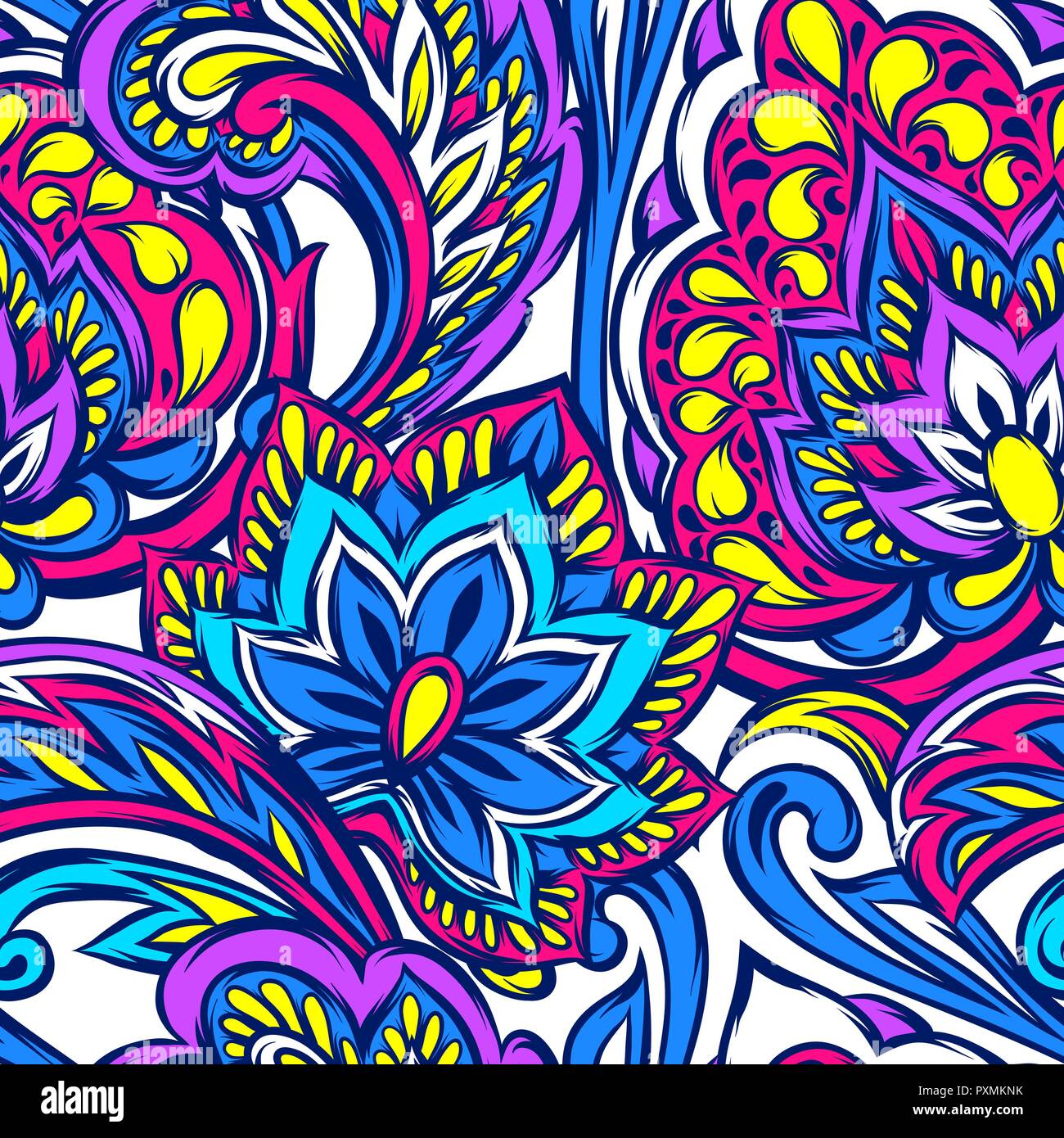 Indian ethnic seamless pattern. Stock Vector