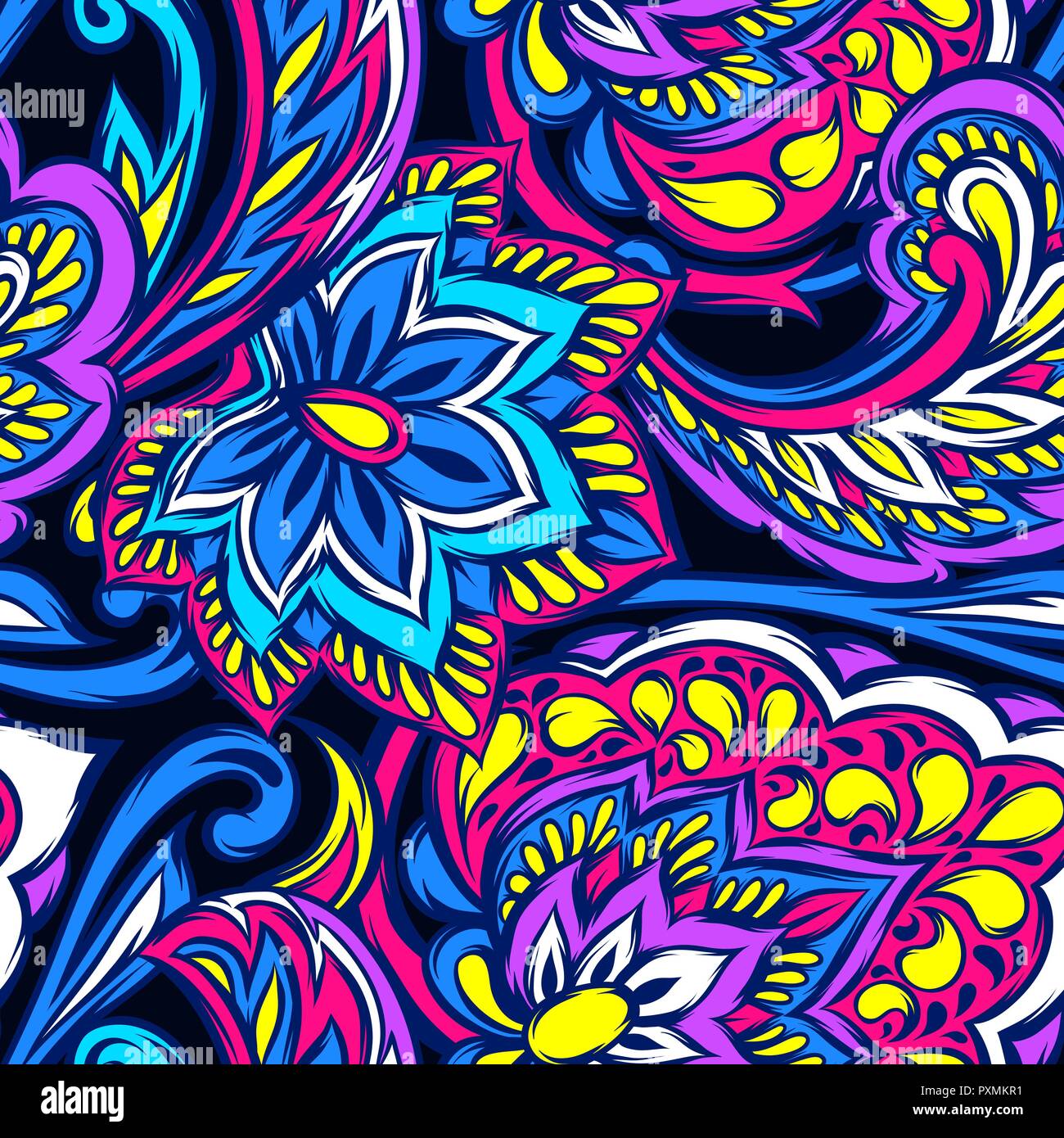 Indian ethnic seamless pattern. Stock Vector
