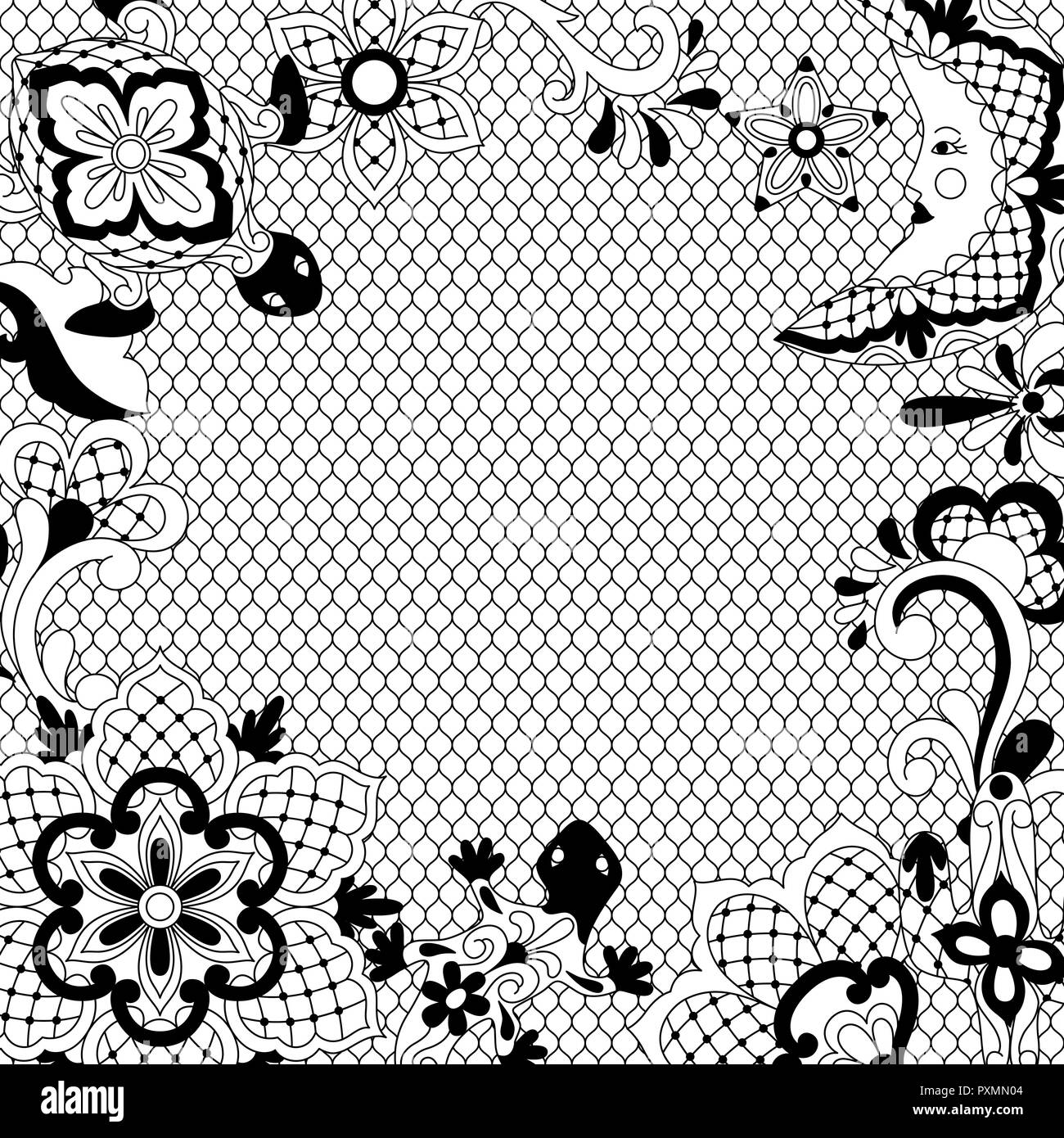 Mexican lace background design. Stock Vector