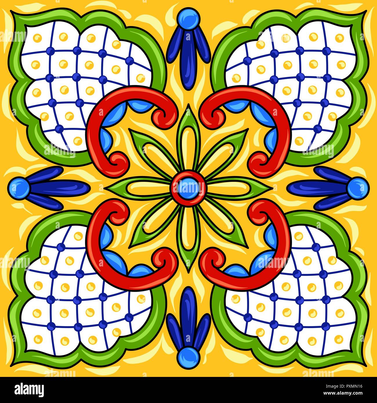 Mexican talavera ceramic tile pattern Stock Vector Image & Art Alamy