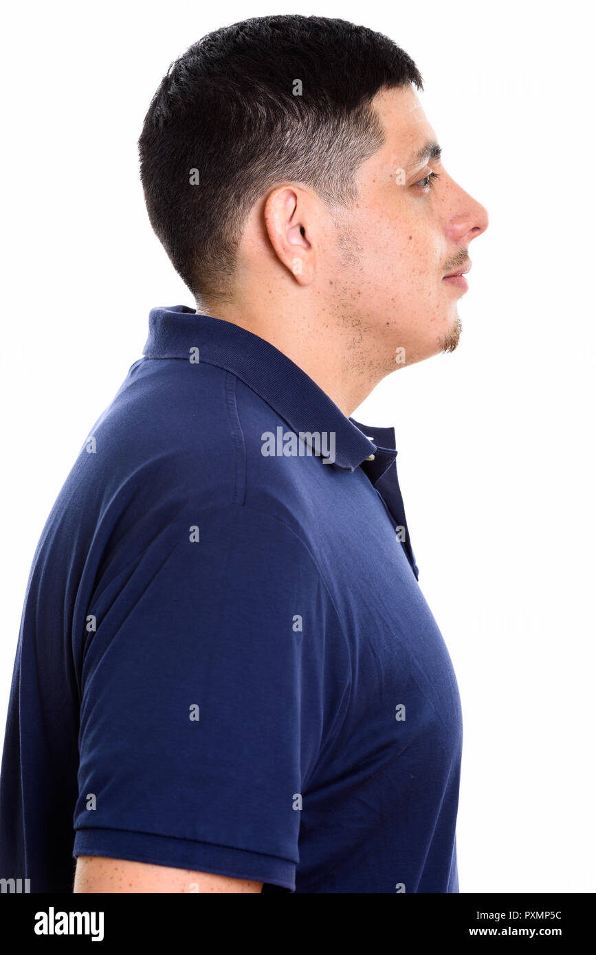Profile view portrait of young Hispanic man Stock Photo