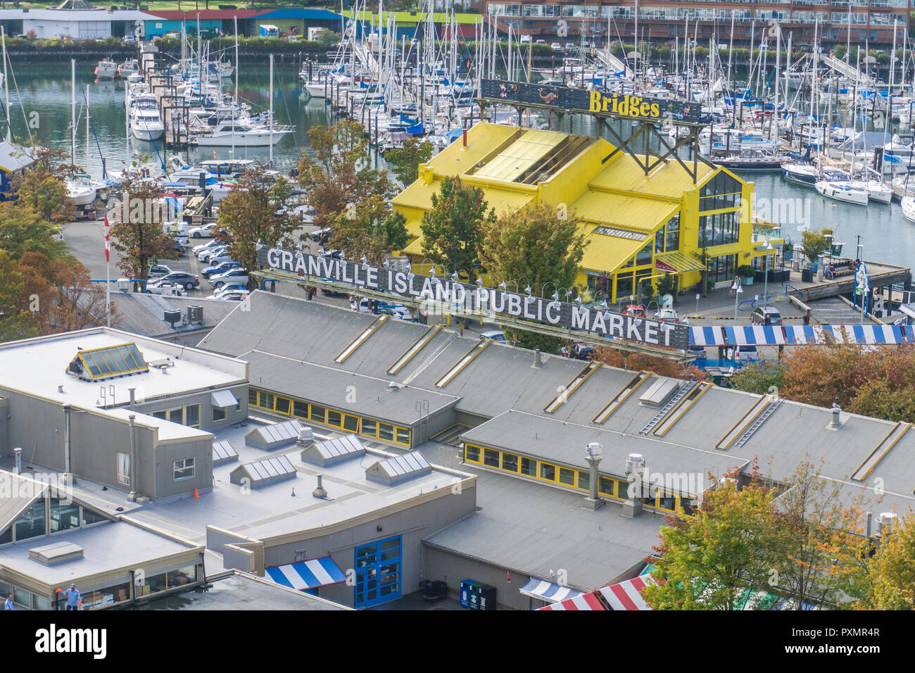 Vancouver, CANADA - SEPTEMBER 11th 2018: Granville Island market sign. Granville island is a artisan market and shopping district in Vancouver Stock Photo