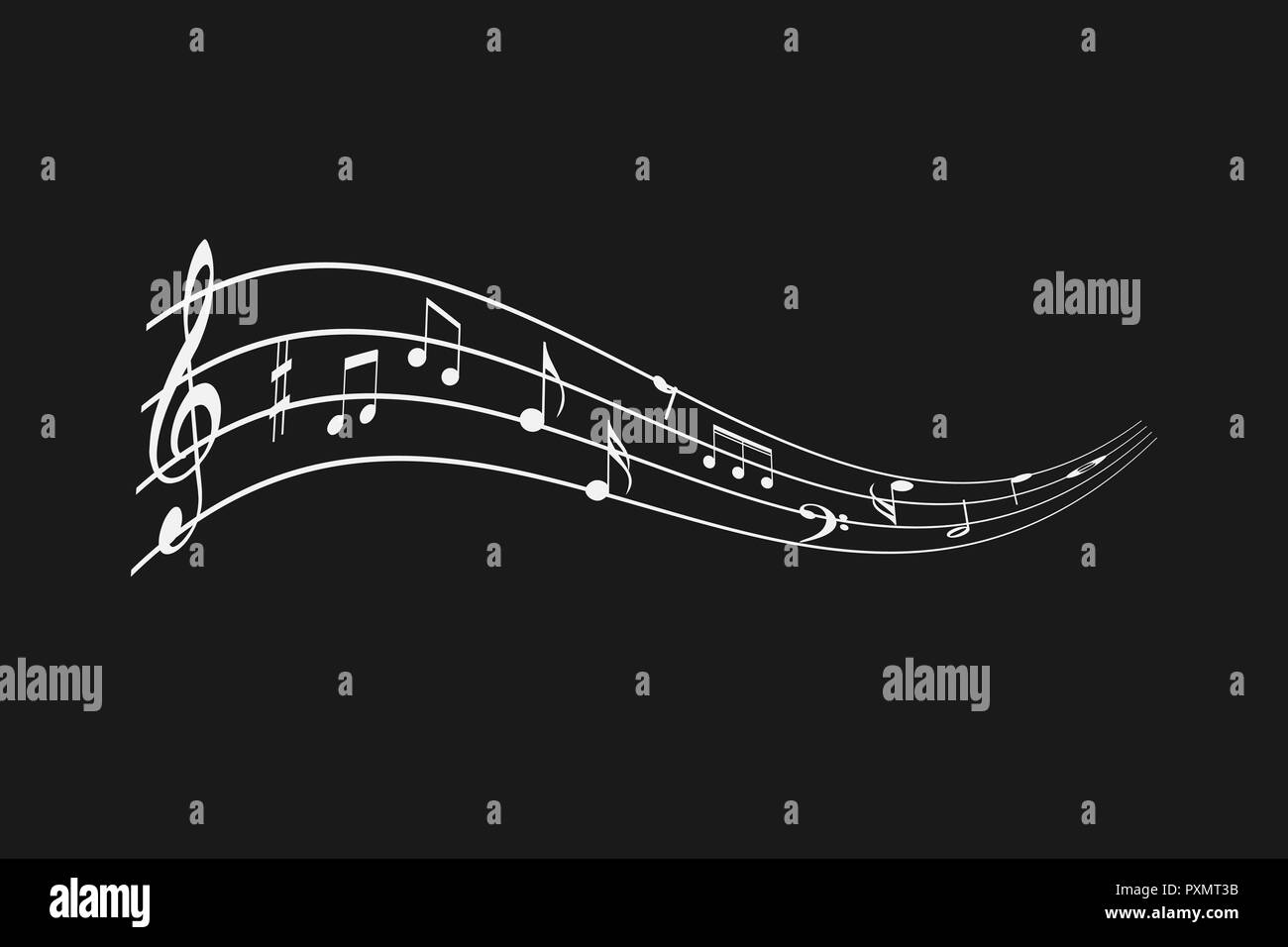 Abstract music background with musical notes for your design Stock