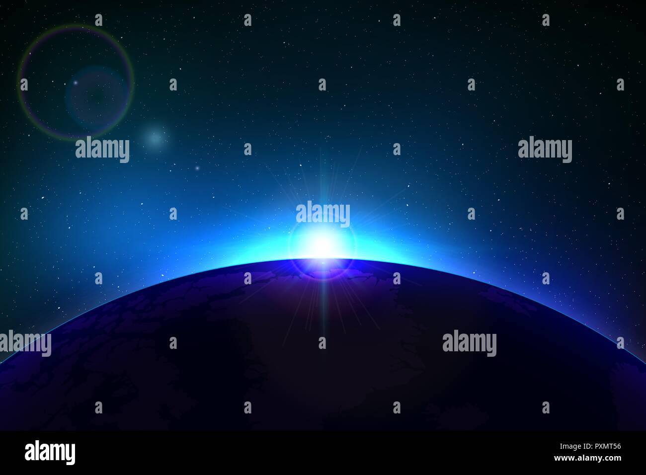 Planet earth sunrise. Globe Horizon atmosphere for your design Stock ...