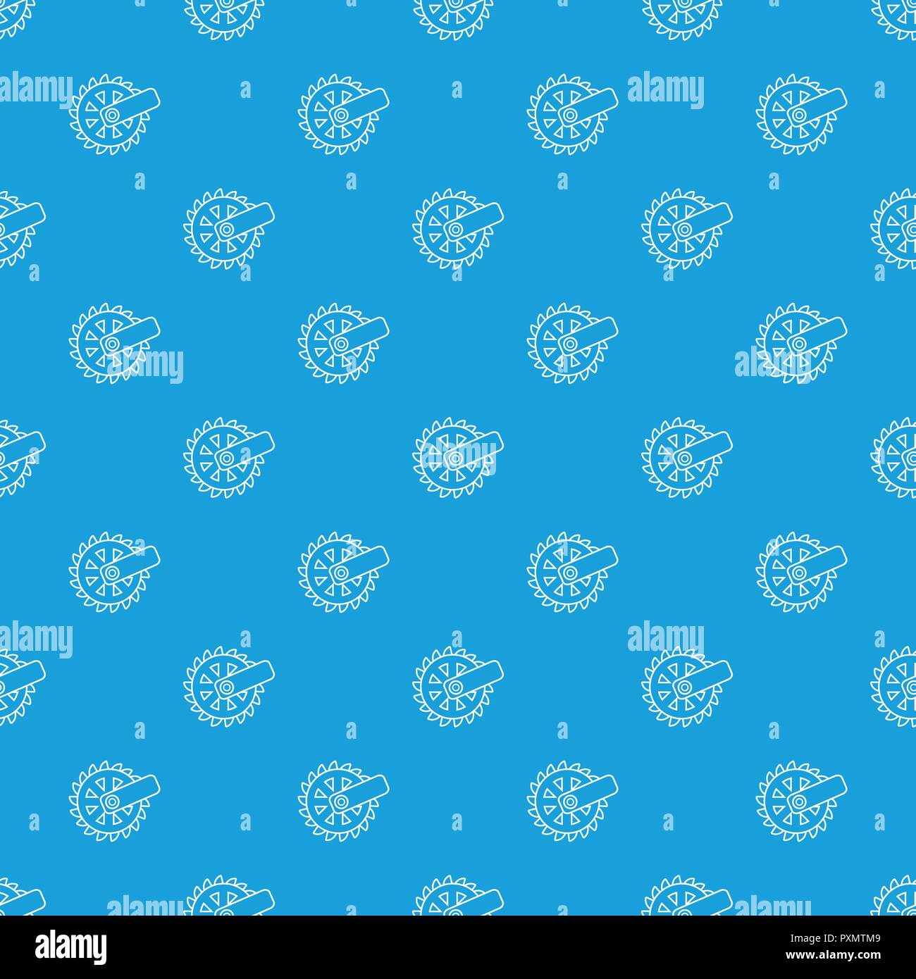 Mining cutting wheel pattern vector seamless blue Stock Vector