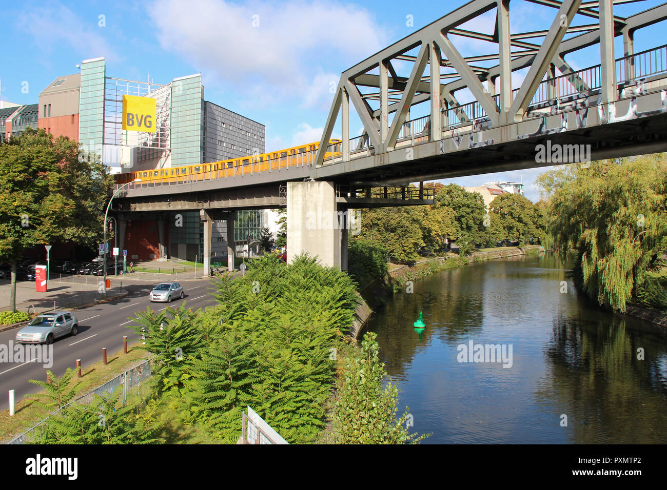 A bridge (U-Bahnhof Möckernbrücke) in Berlin (Germany). Stock Photo