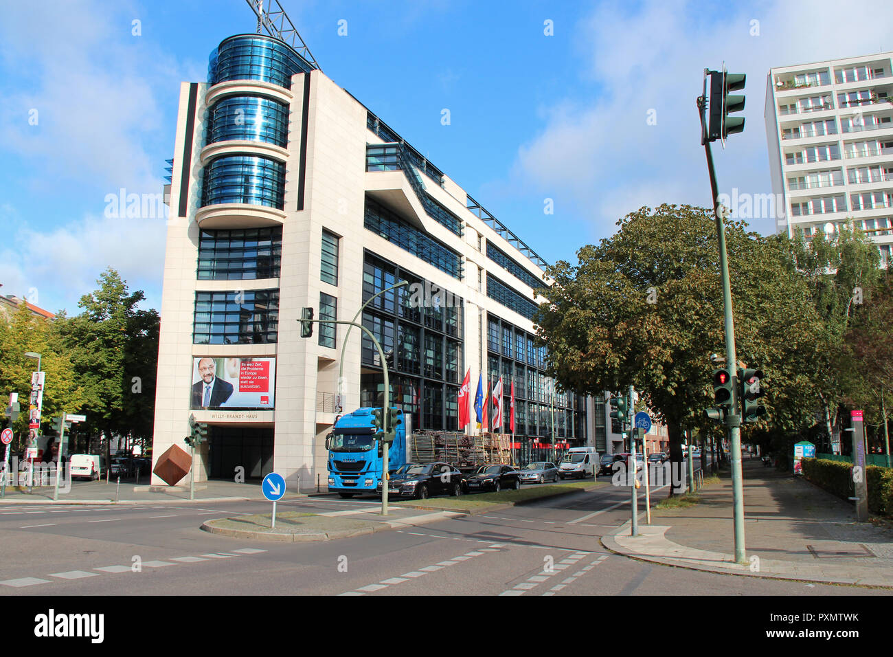 Modern Building Willy Brandt Haus In Berlin Germany Stock Photo