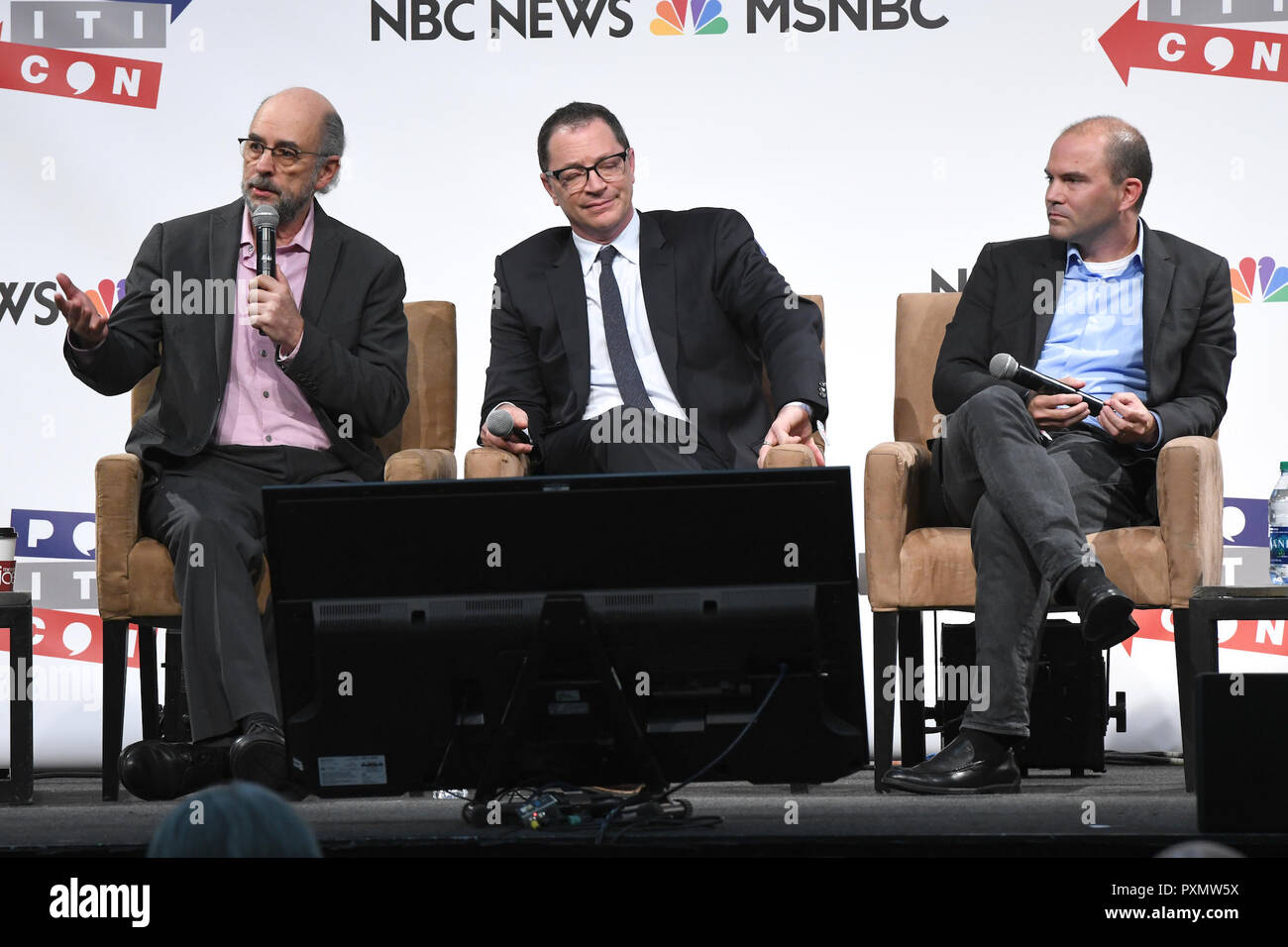 Richard Schiff, Joshua Malina and Ben Rhodes onstage at Politicon 2018 at the LA convention Center on October 20, 2018 in Los Angeles, California. Stock Photo