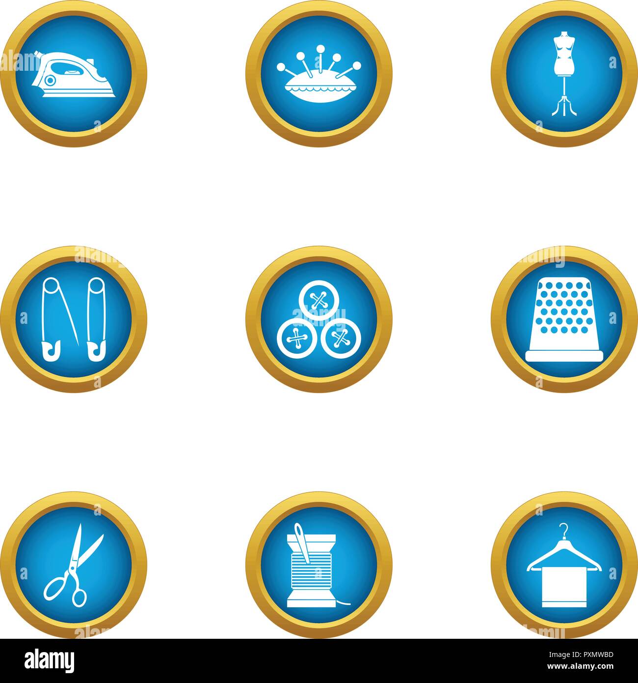 Fabric care icons set, flat style Stock Vector Image & Art Alamy