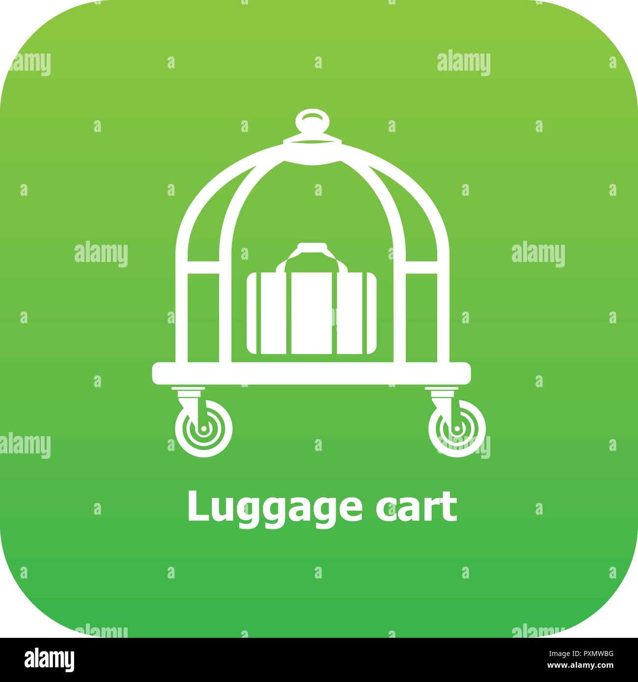 Luggage cart icon green vector Stock Vector Image & Art - Alamy
