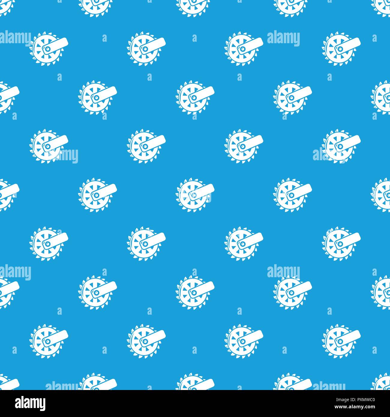 Mining cutting wheel pattern vector seamless blue Stock Vector