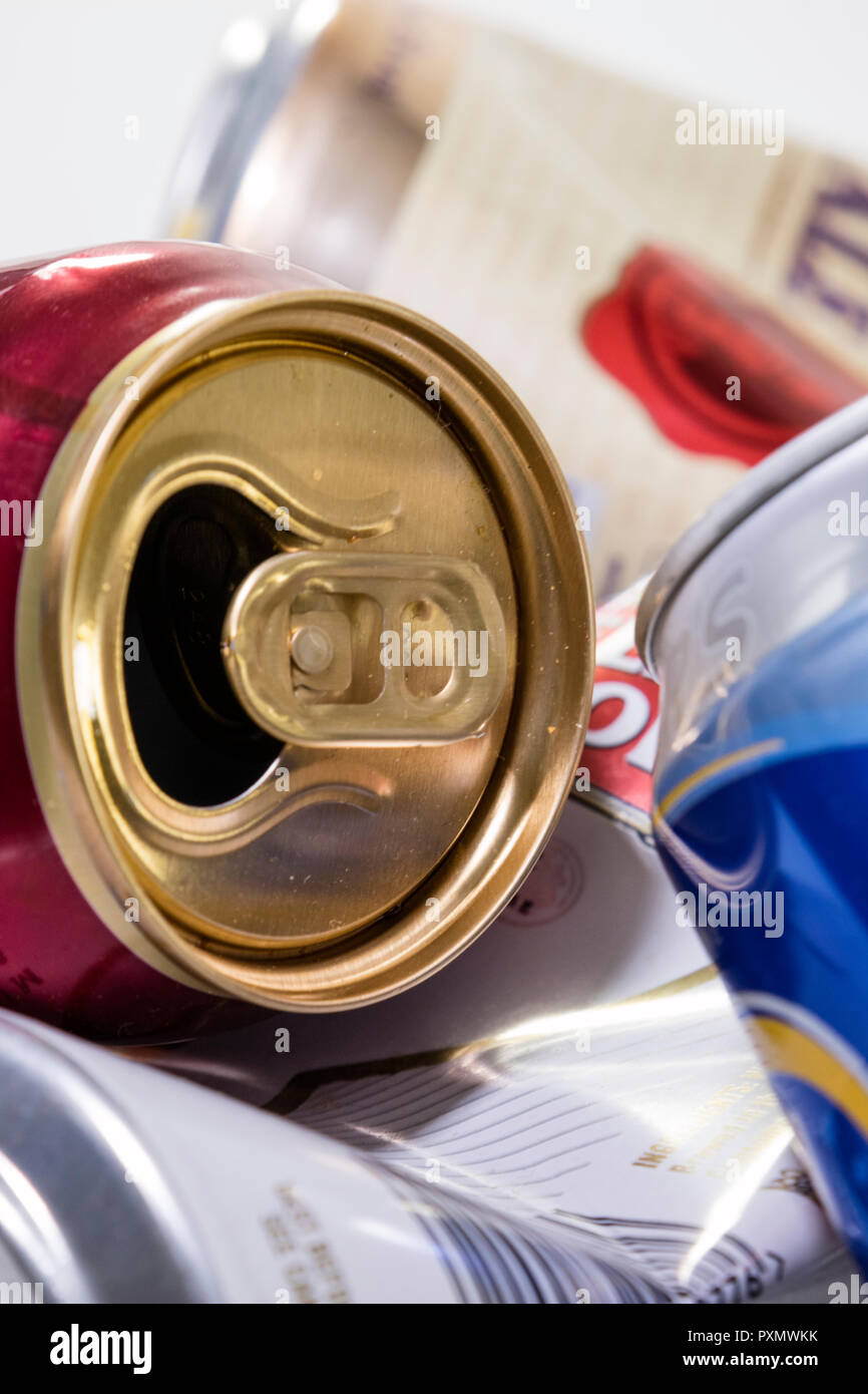 Empty beer cans Stock Photo Alamy