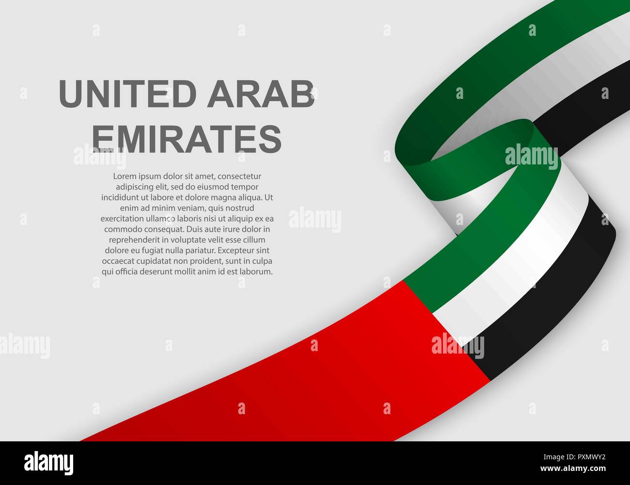 waving flag of United Arab Emirates. Template for independence day ...