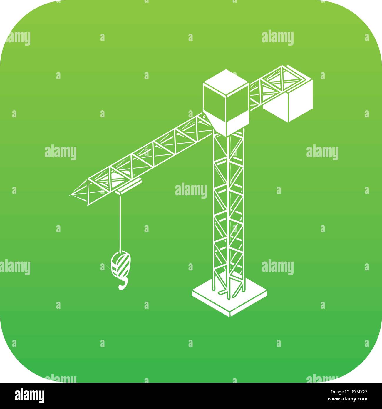 Tower crane icon green vector Stock Vector Image & Art - Alamy