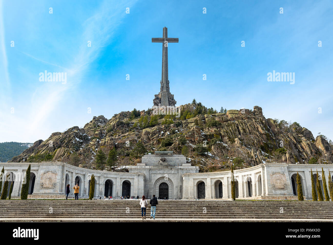 Valley of the Fallen basilica, in the Sierra de Guadarrama, near Madrid, Spain Stock Photo