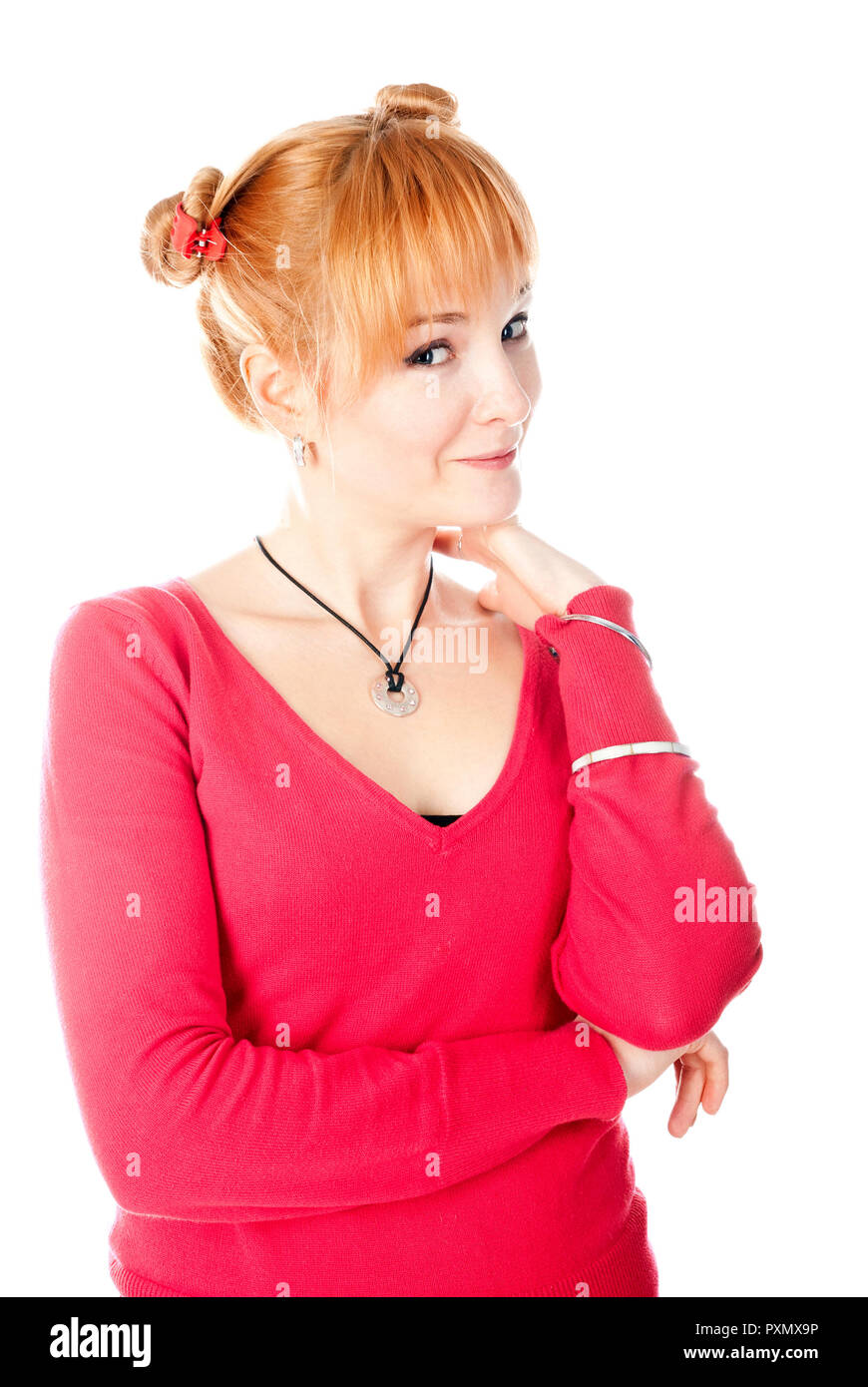 beautiful woman isolated on a white background Stock Photo - Alamy