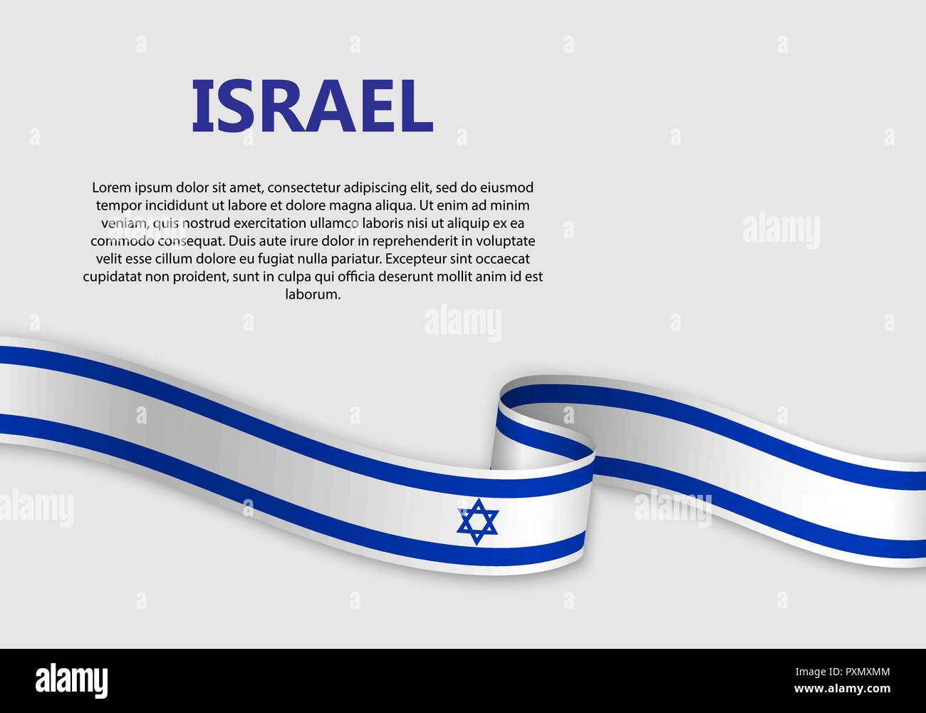 Waving Flag of Israel, vector illustration with copyspace Stock Vector ...