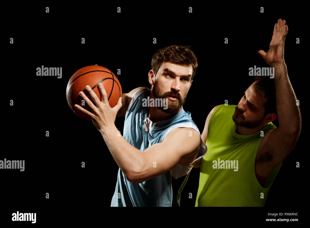 Two basketball players Stock Photo - Alamy