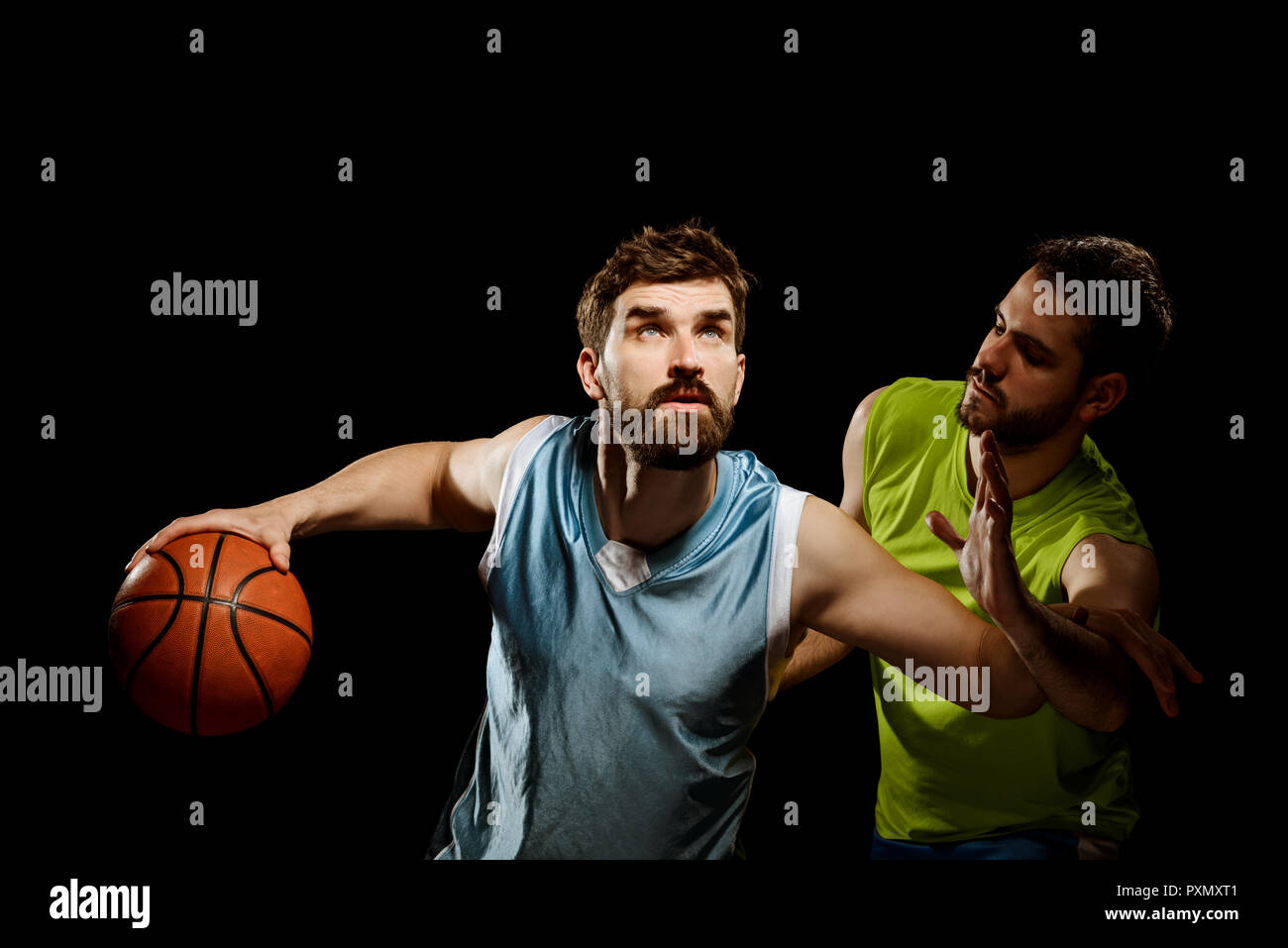 Two friends playing basketball Stock Photo - Alamy