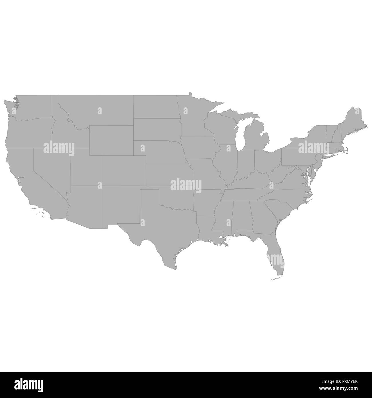 High Quality Map Of United States With Borders Of The Regions On White High Quality Map Of United States With Borders Of The Regions On White Background PXMYEK