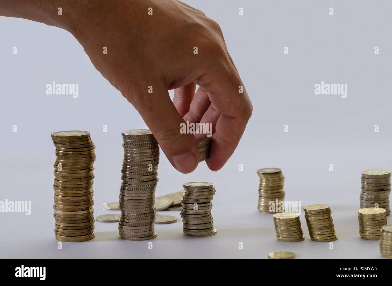 Coin stacked saving business saving hi-res stock photography and images ...