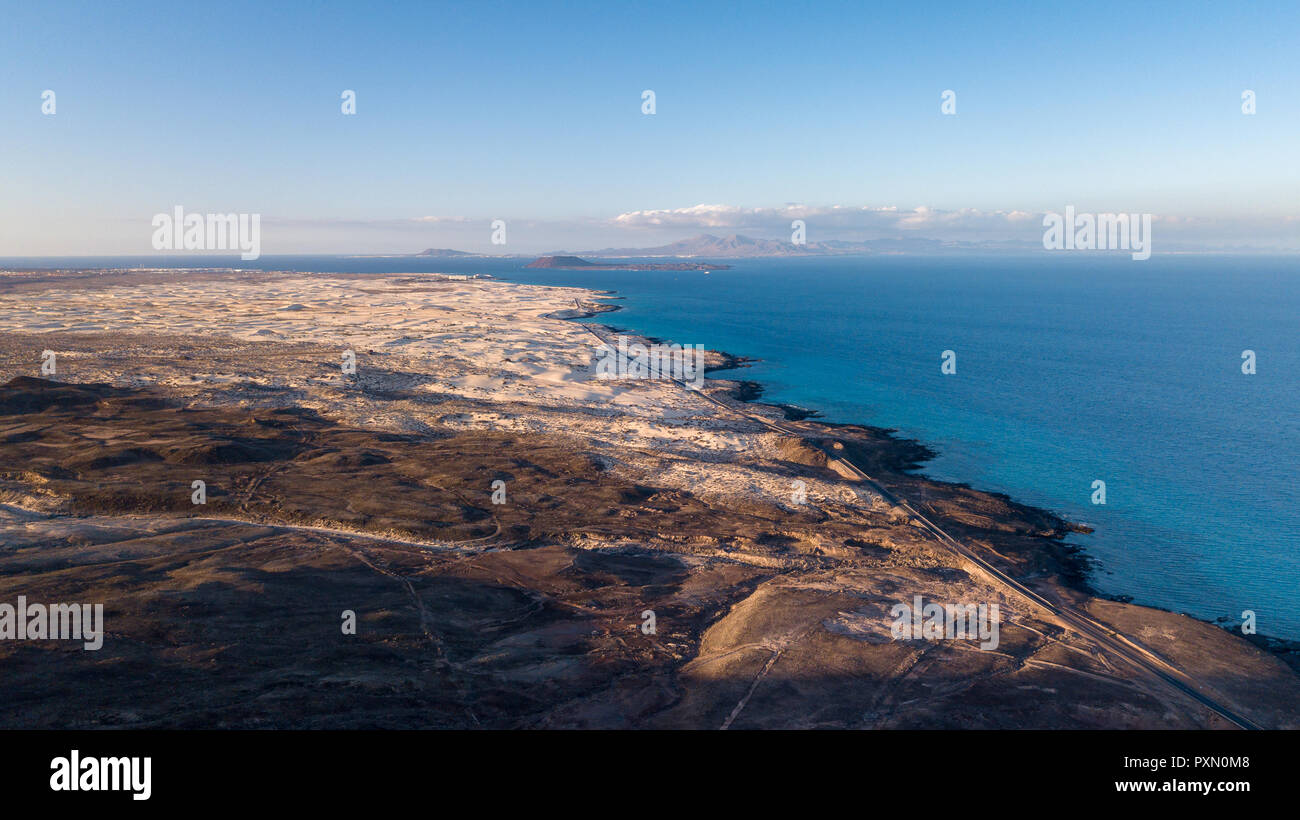 aerial view of fuerteventura coast, canary islands Stock Photo
