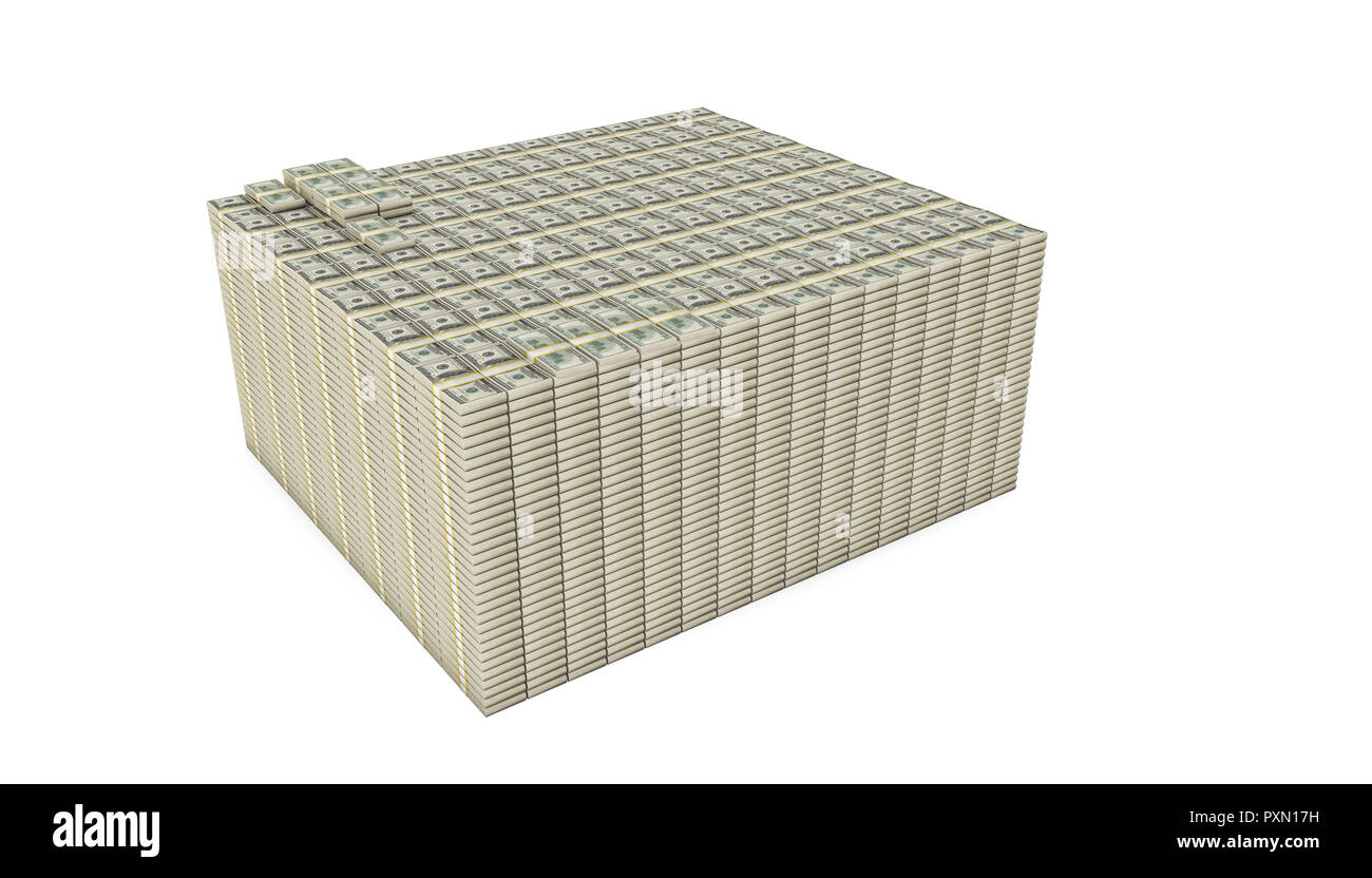 dollar stack isolated on white background 3d illustration Stock Photo ...