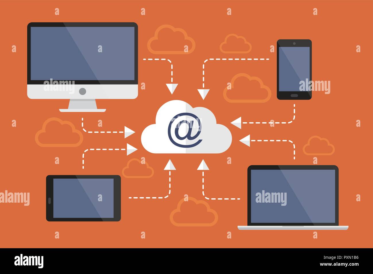 Illustration in vectors about internet upload. Stock Vector