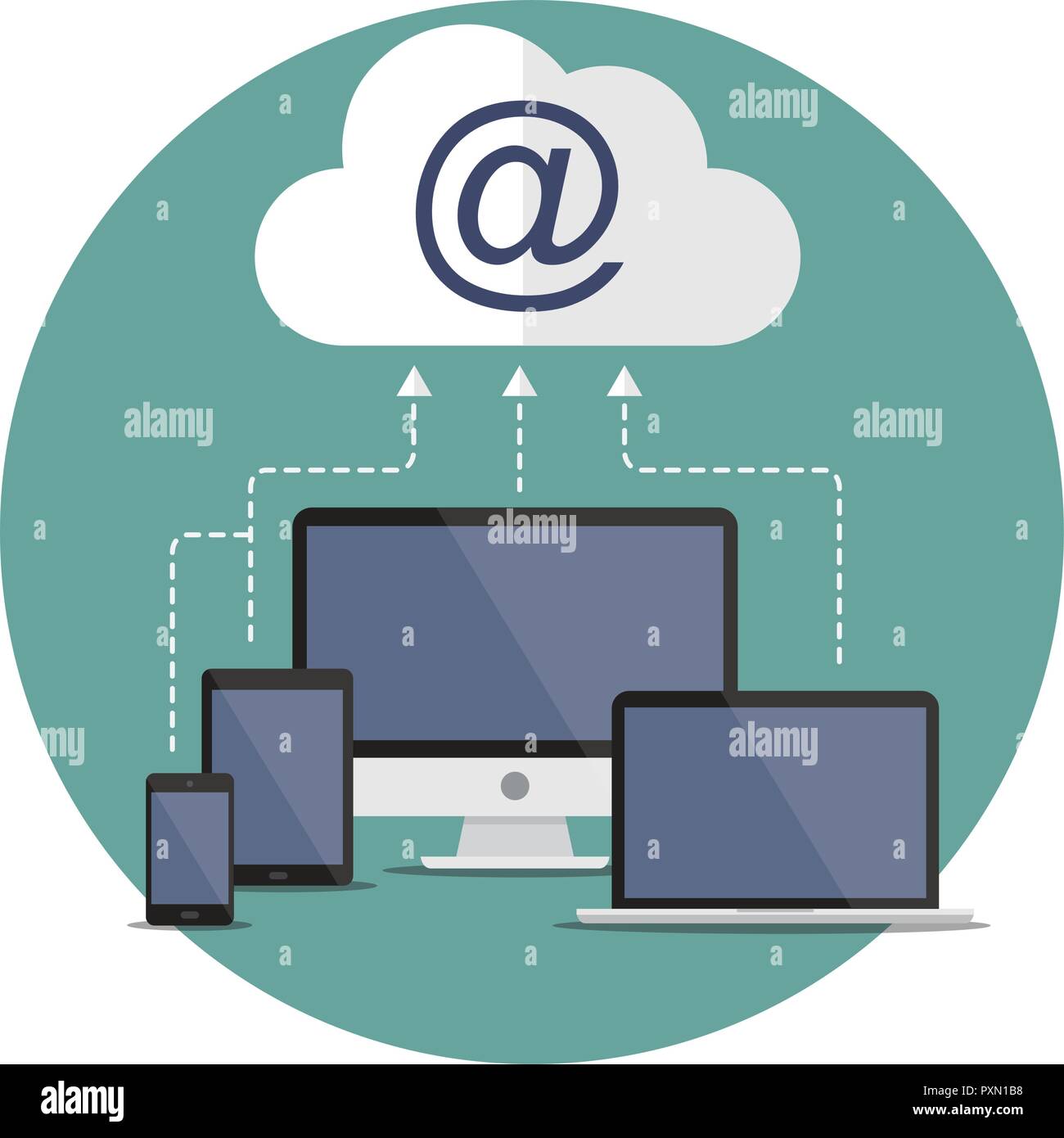 Illustration in vectors about internet upload. Stock Vector
