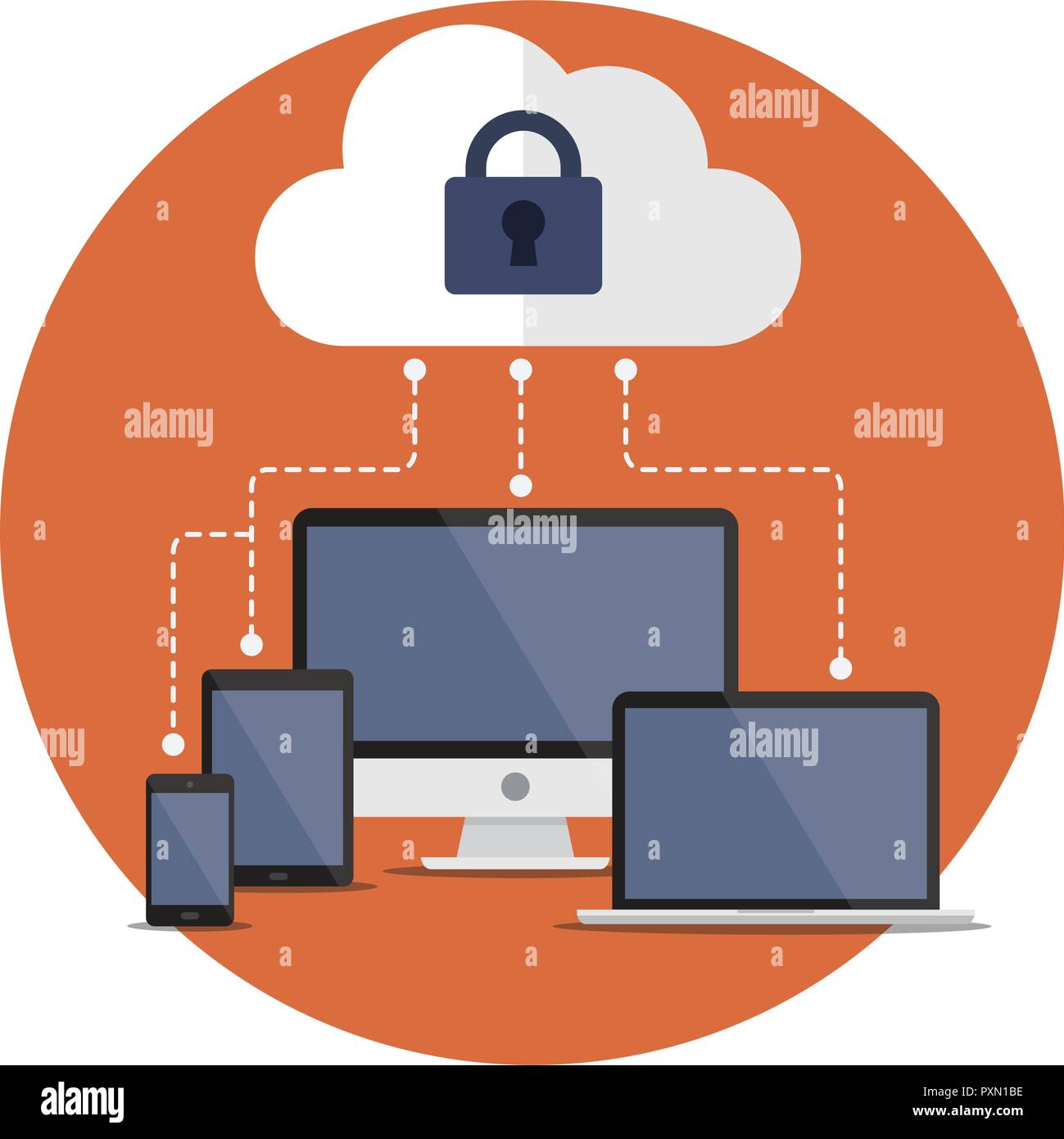 Illustration about internet security and data protection. Stock Vector