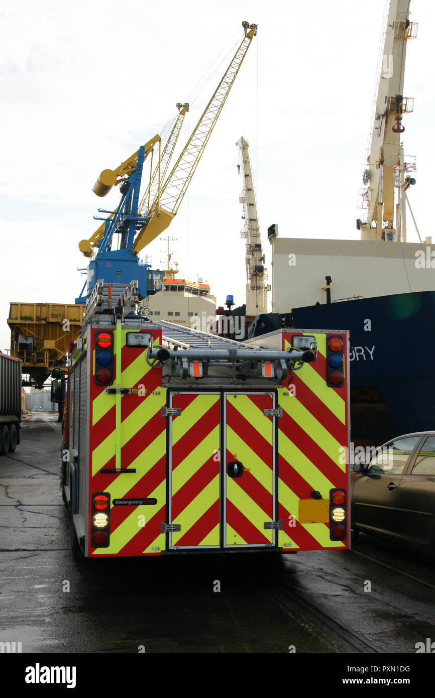 ship fire, maritime incident Stock Photo