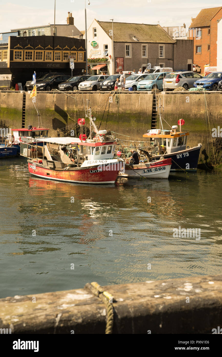 Fishing boats in the harbour at Eyemouth, Berwickshire, Scotland Stock Photo Alamy