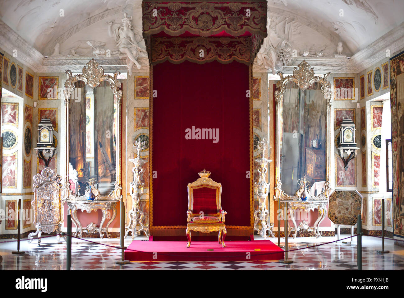 Denish Throne Room In Rosenborg Castle Stock Photo