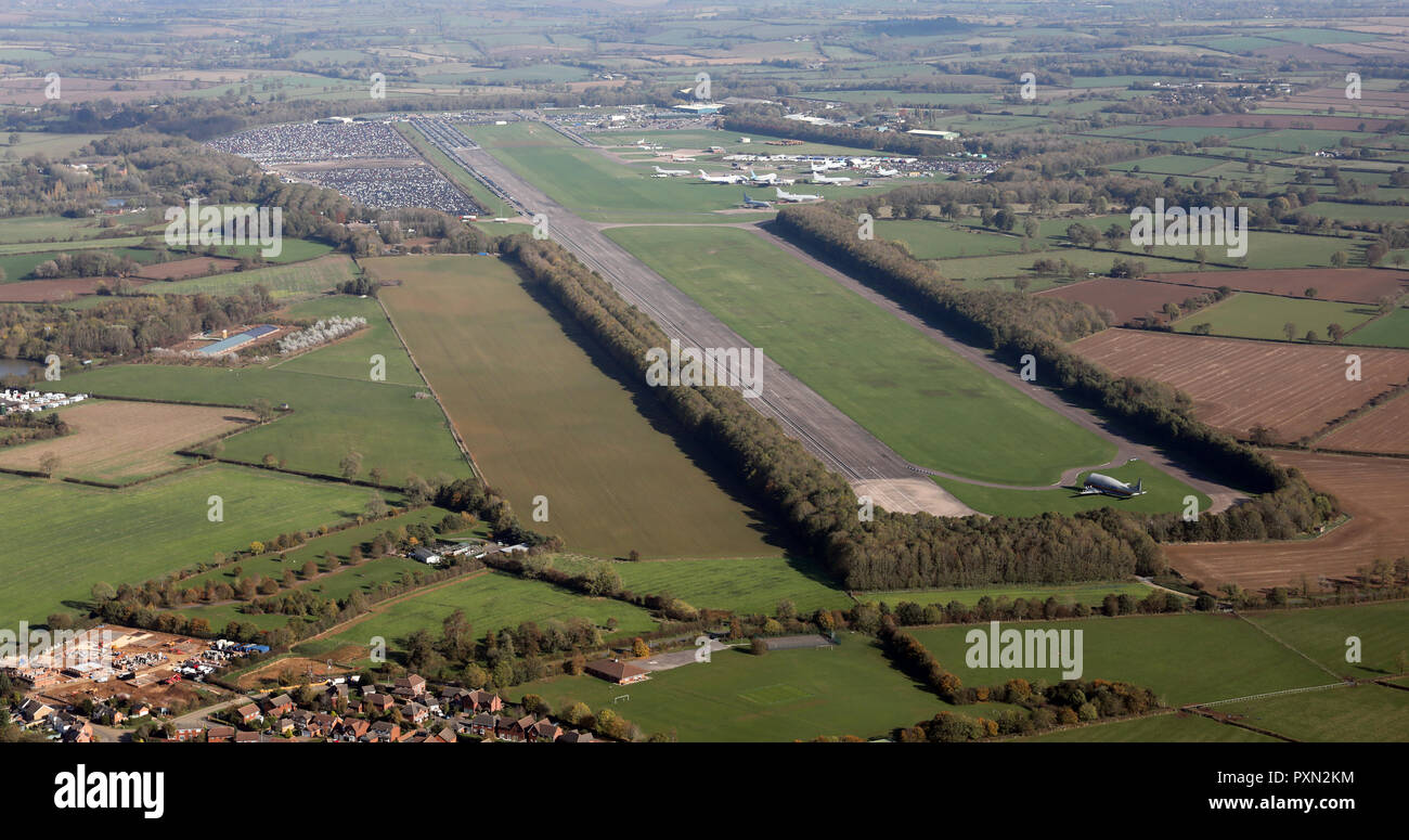 aerial view of Bruntingthorpe Aerodrome & Proving Ground, Leicestershire Stock Photo