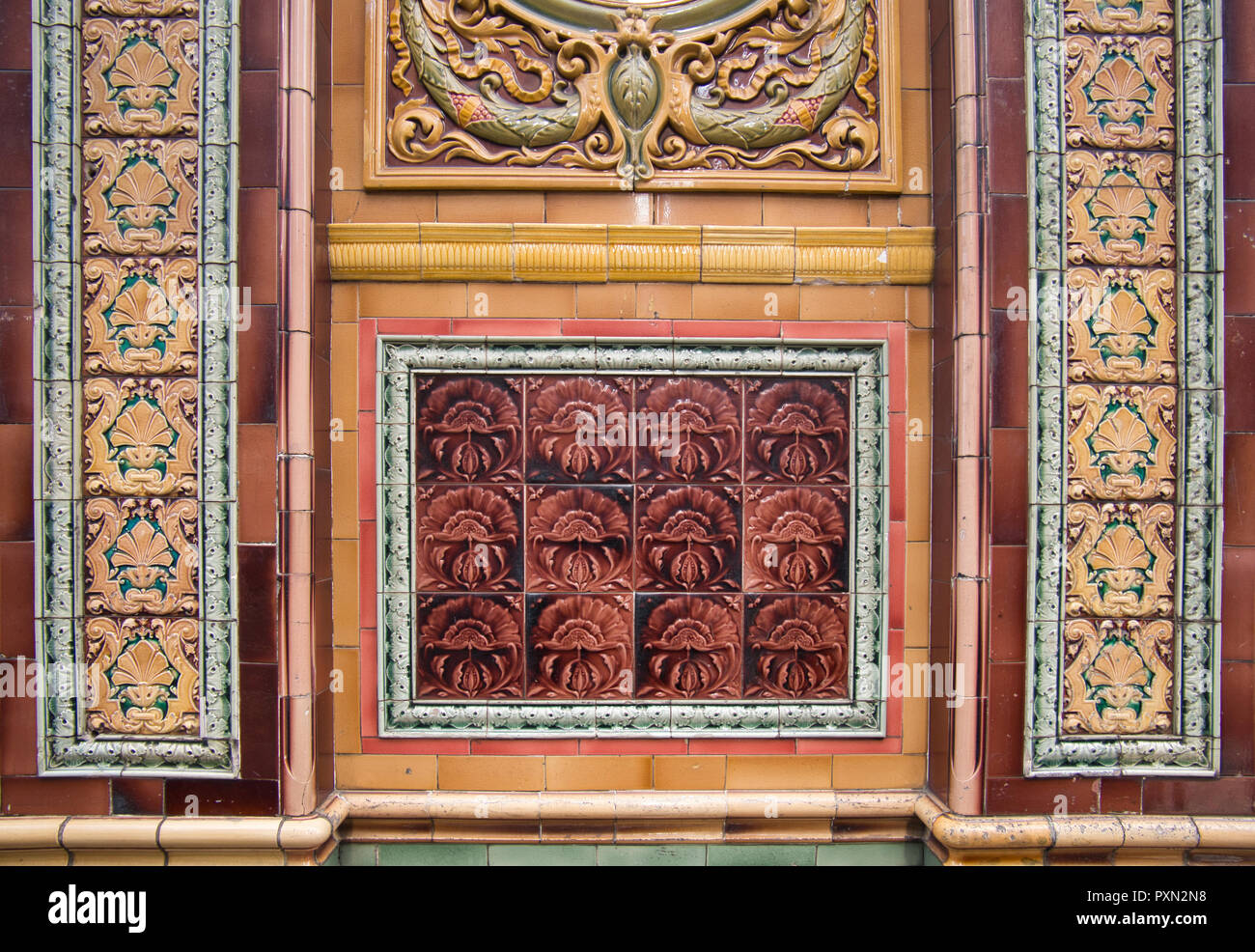 Colorful antique ceramic facade hi-res stock photography and images - Alamy